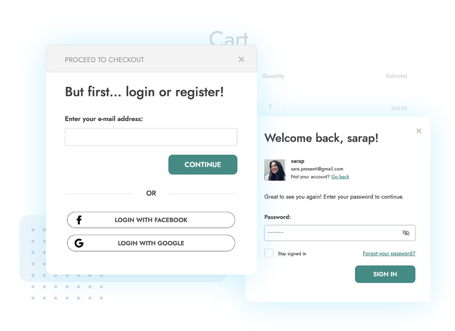 Easy and user-friendly login and registration