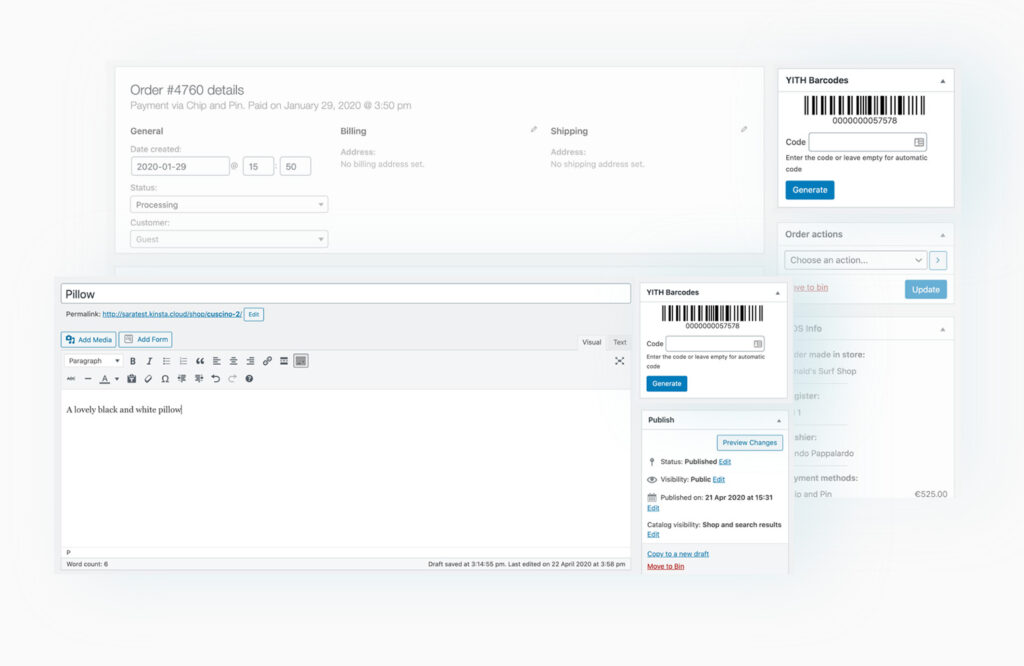 Generate order barcode or QR code