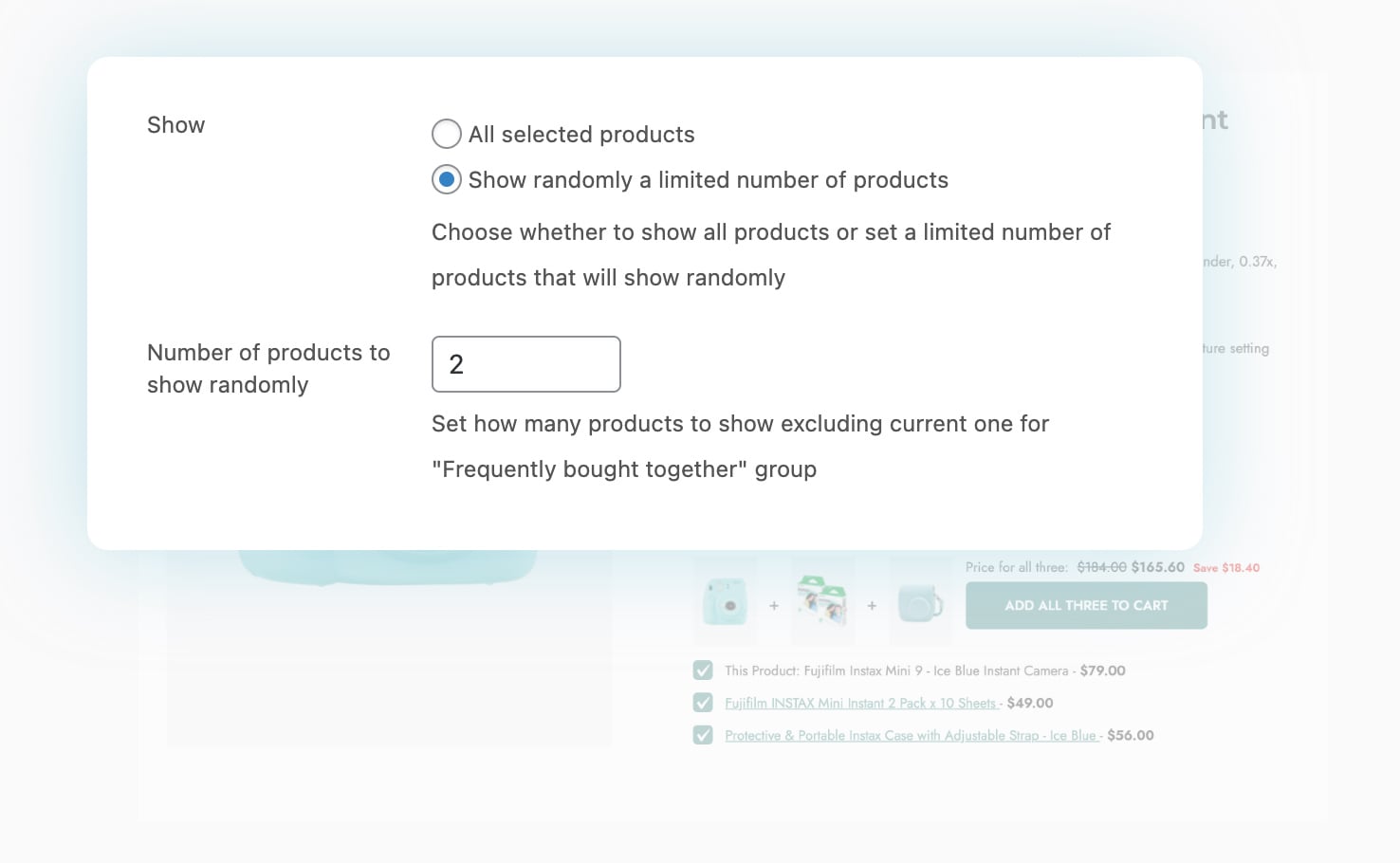 Choose products to recommend