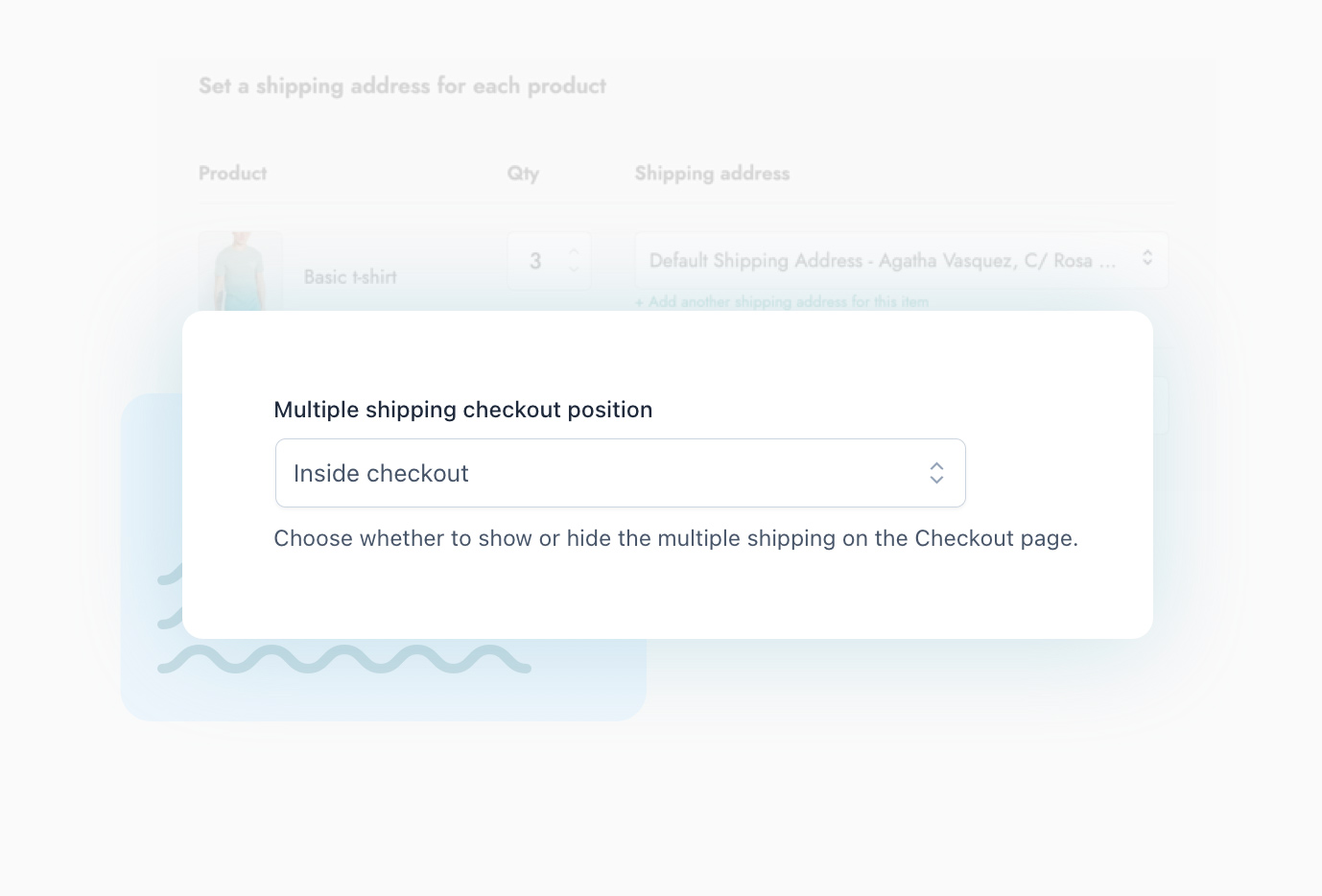 Addresses section in checkout