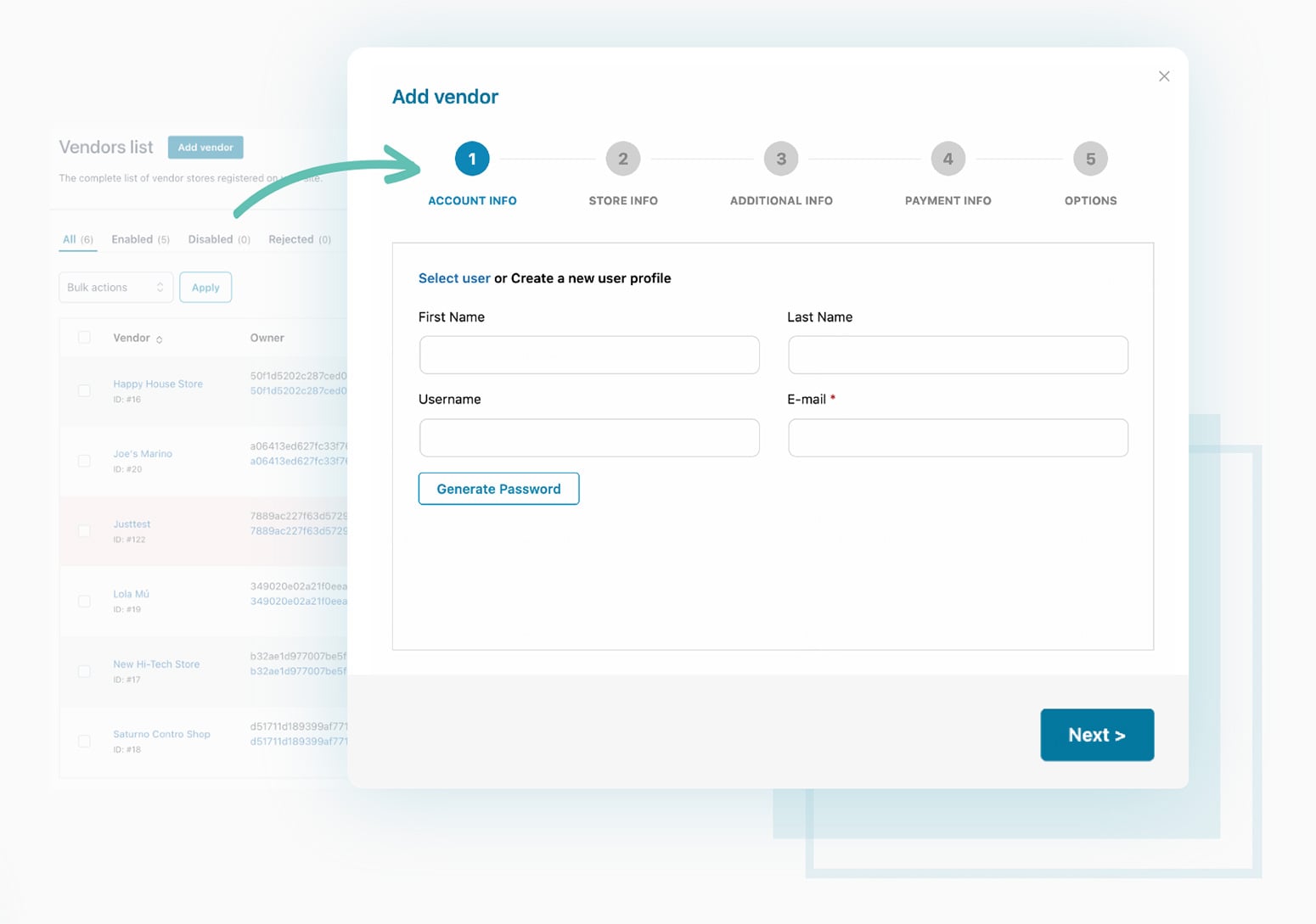 Add new vendors manually