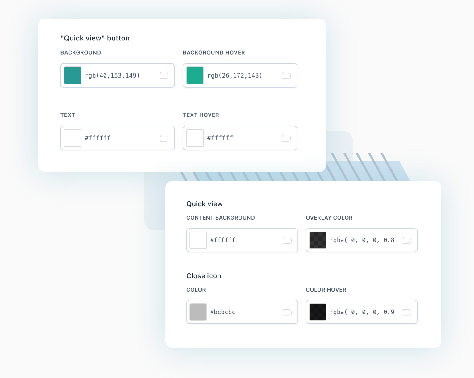 Quick view customization
