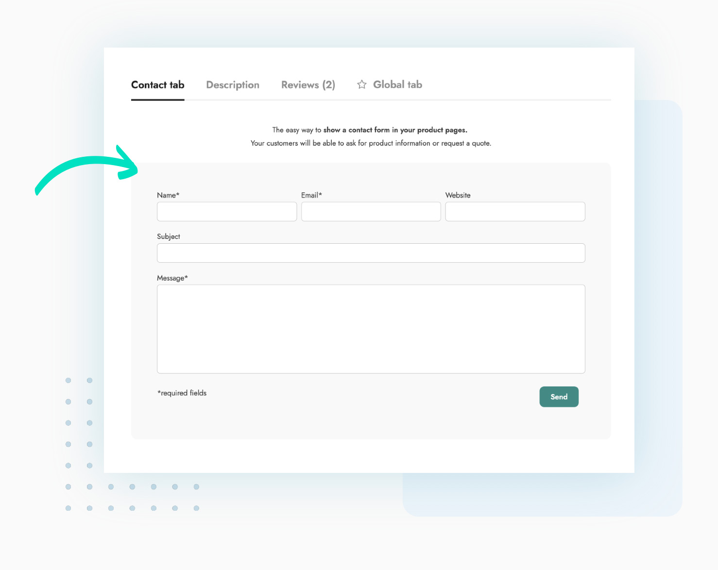 Contact form tab