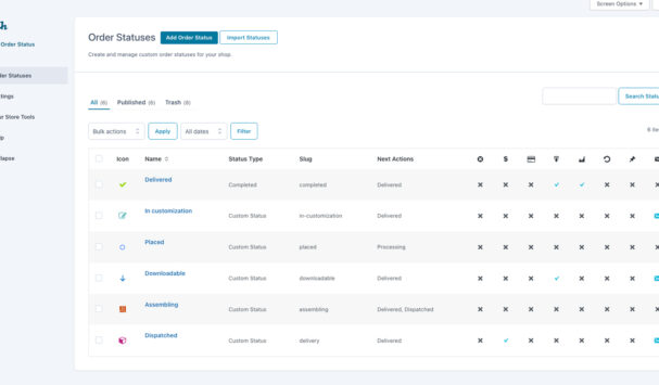 Custom statuses list