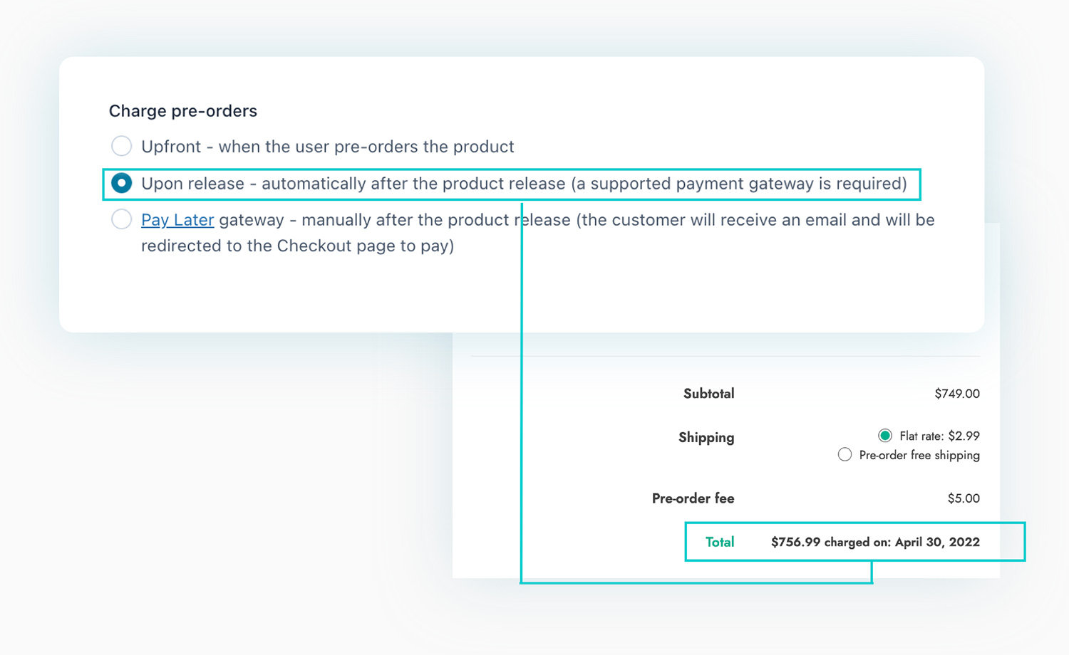 Automatically charge customers when the pre-order becomes available