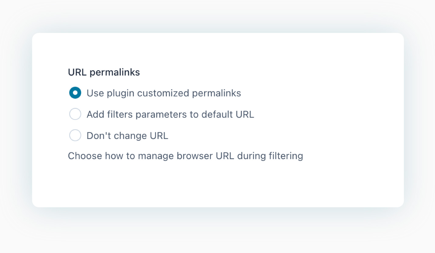 Filter results permalinks