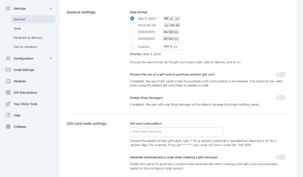 General settings (1/2)