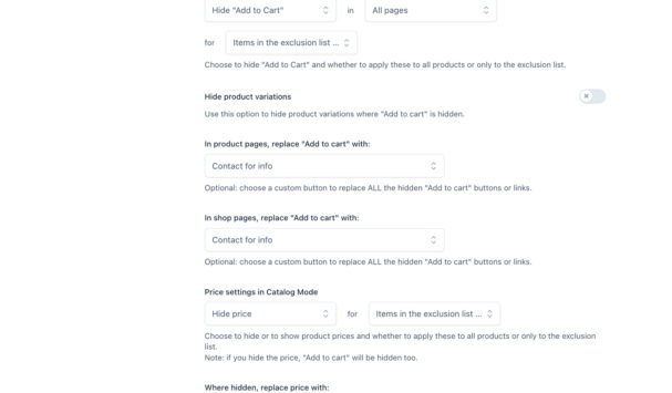 General settings (2/2) - Disable shop on Exclusion list