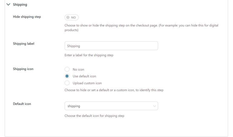 Shipping options