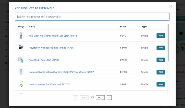 Add products to the bundle (2/2)