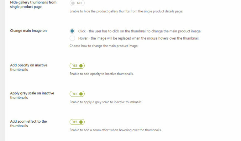 Product gallery options (1/2)