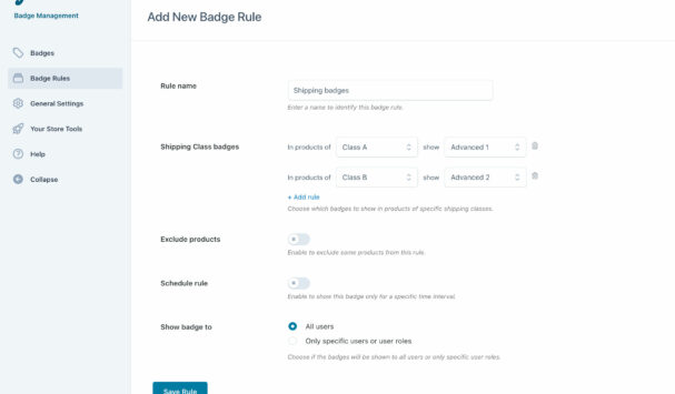 Badge rule - shipping