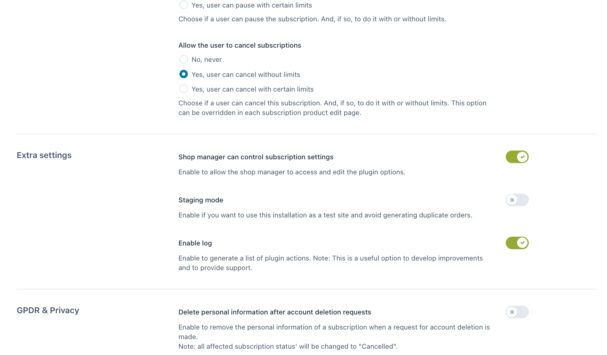 General settings (2/2)