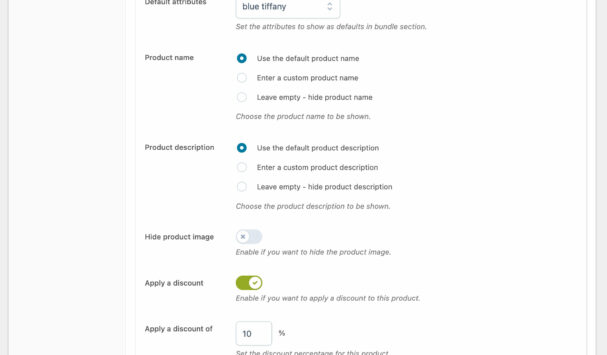 Bundled item options