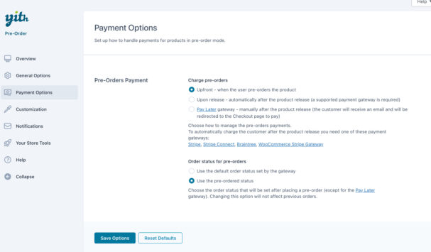 Payment options