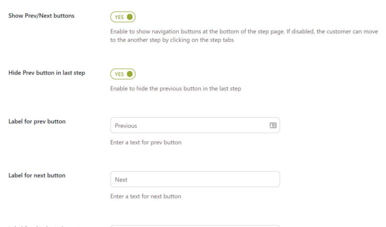 Previous & Next buttons options (1/2)