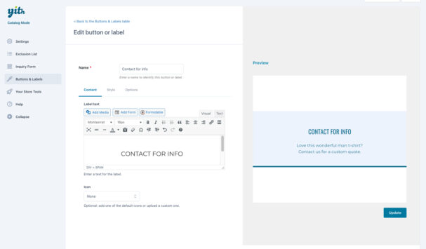 Buttons builder (1/3) - Content
