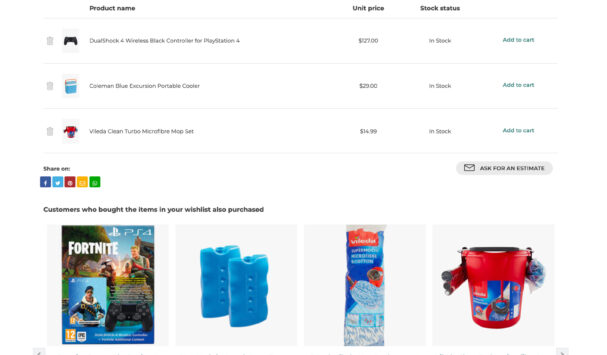Integration with YITH Wishlist - Slider on Wishlist page