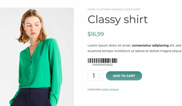 Barcode on product page