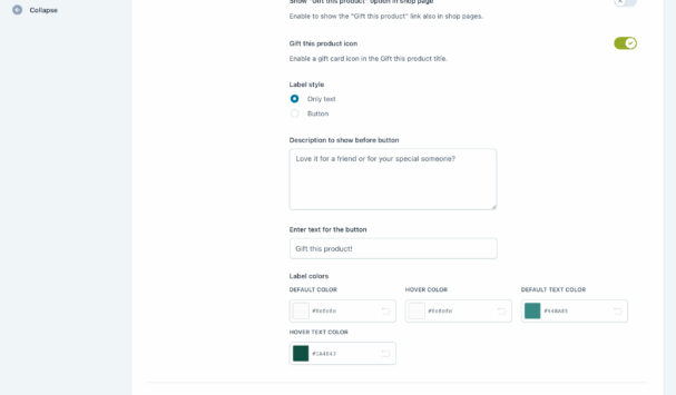 Gift this product options