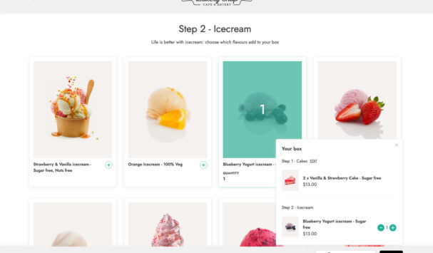 Subscription box with mini-cart