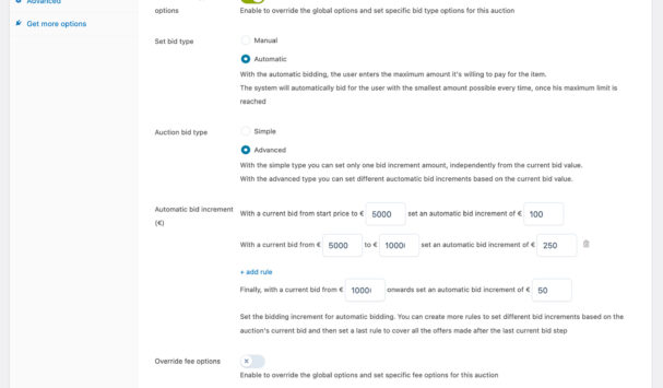 Product page - Extras
