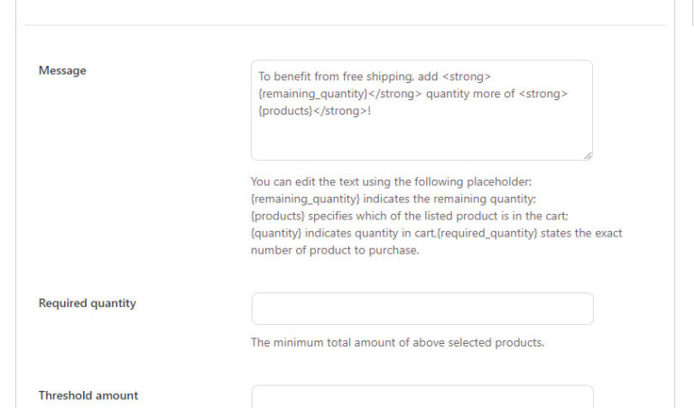 New message settings - Products in cart (1/3)