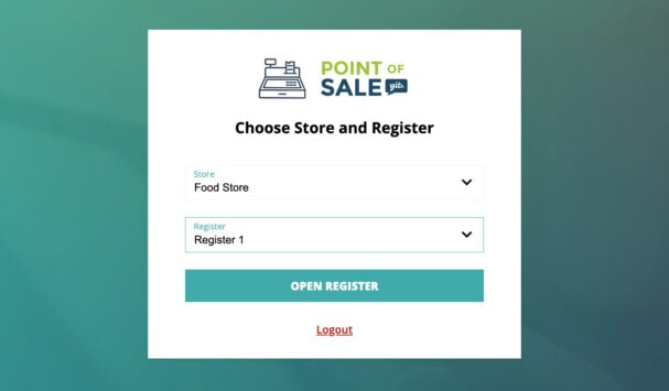 Choose store and register