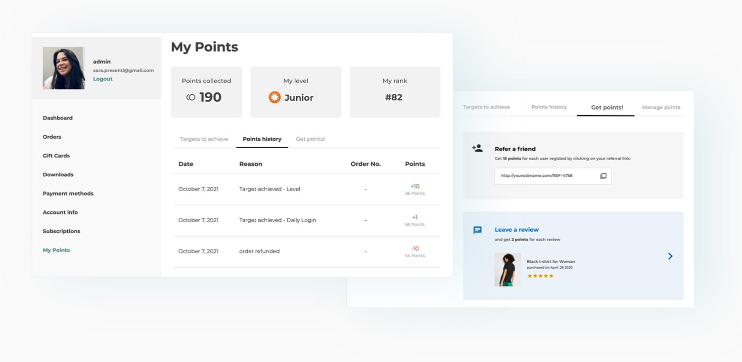 Points in My Account