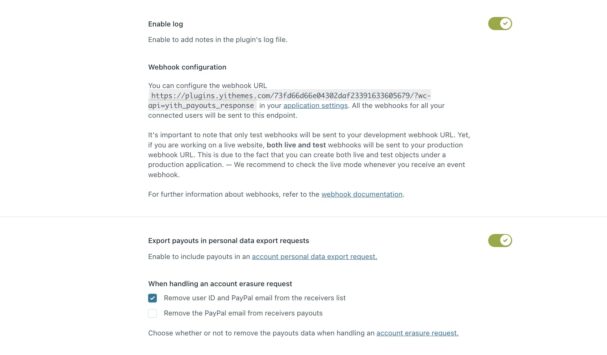 Extra & GDPR settings