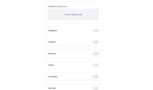 General settings - Social networks
