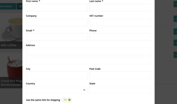 Create customer account from POS