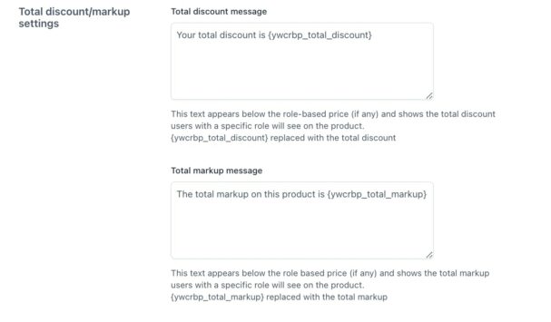 Total discount/markup customization
