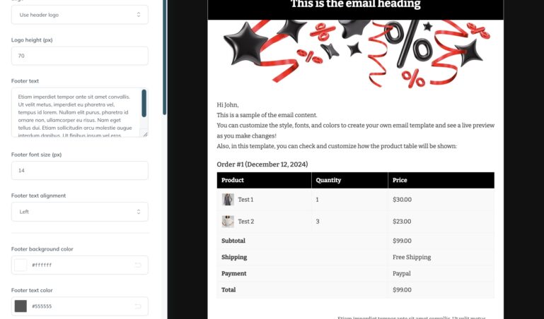 Template builder - Footer