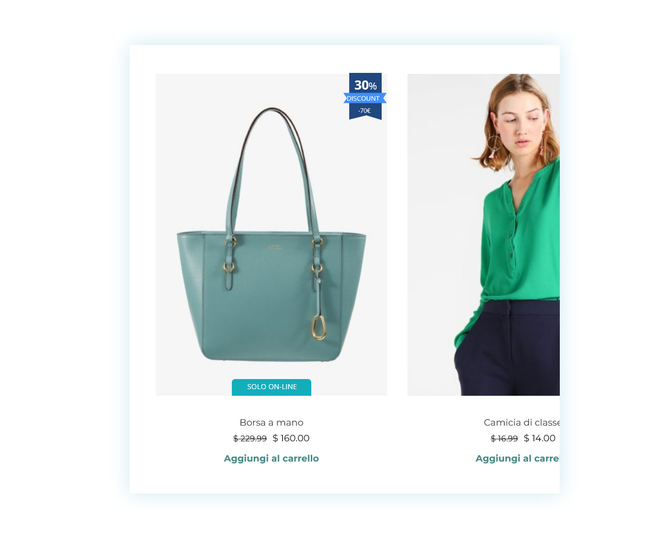 Badge con valore dello sconto.