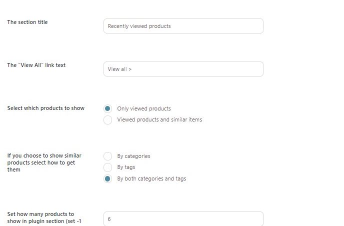 Build your shortcode – Recently viewed products