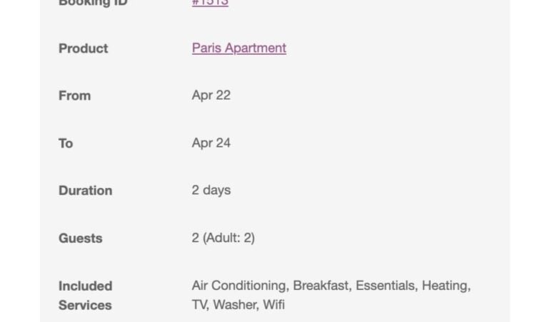 Email - Confirmed booking