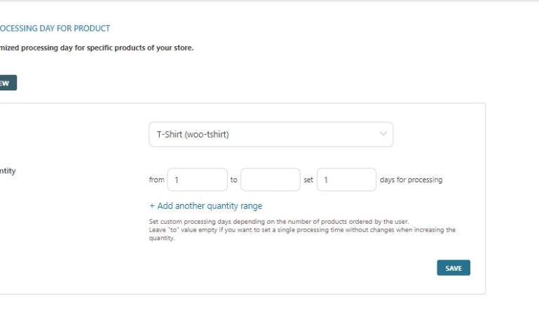 Custom processing day settings