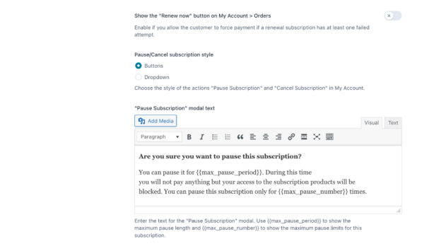Customization - My account
