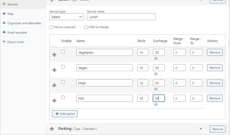 Event ticket services