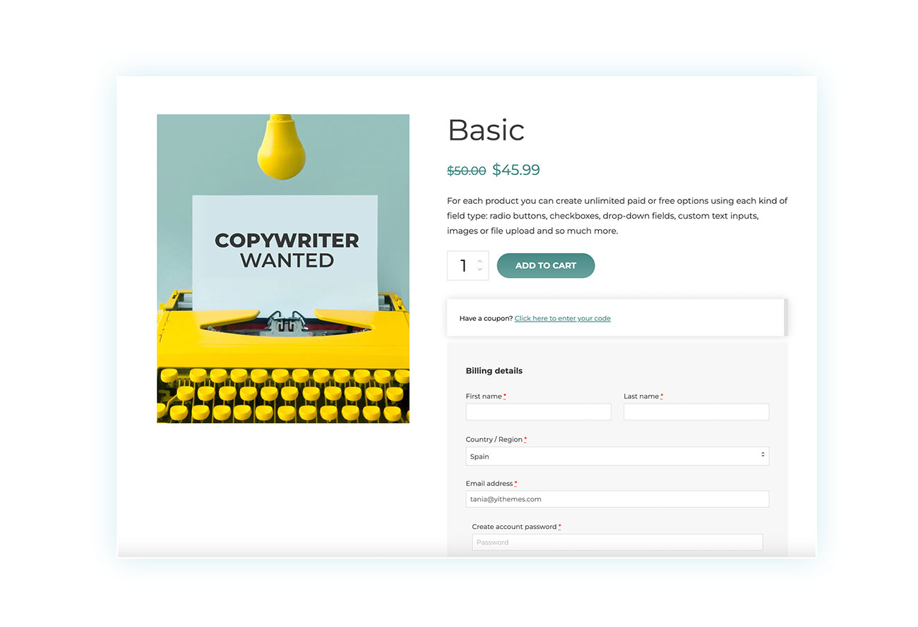 Quick checkout with less fields