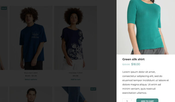 Quick view - sliding panel