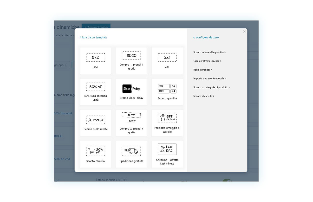 Regole di sconto offerte dal plugin