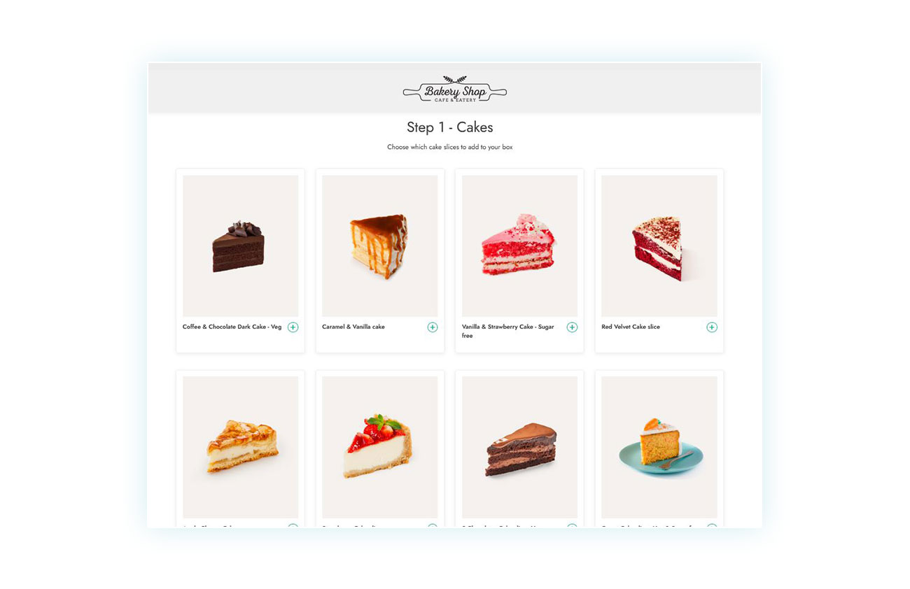 Selection of cake slices