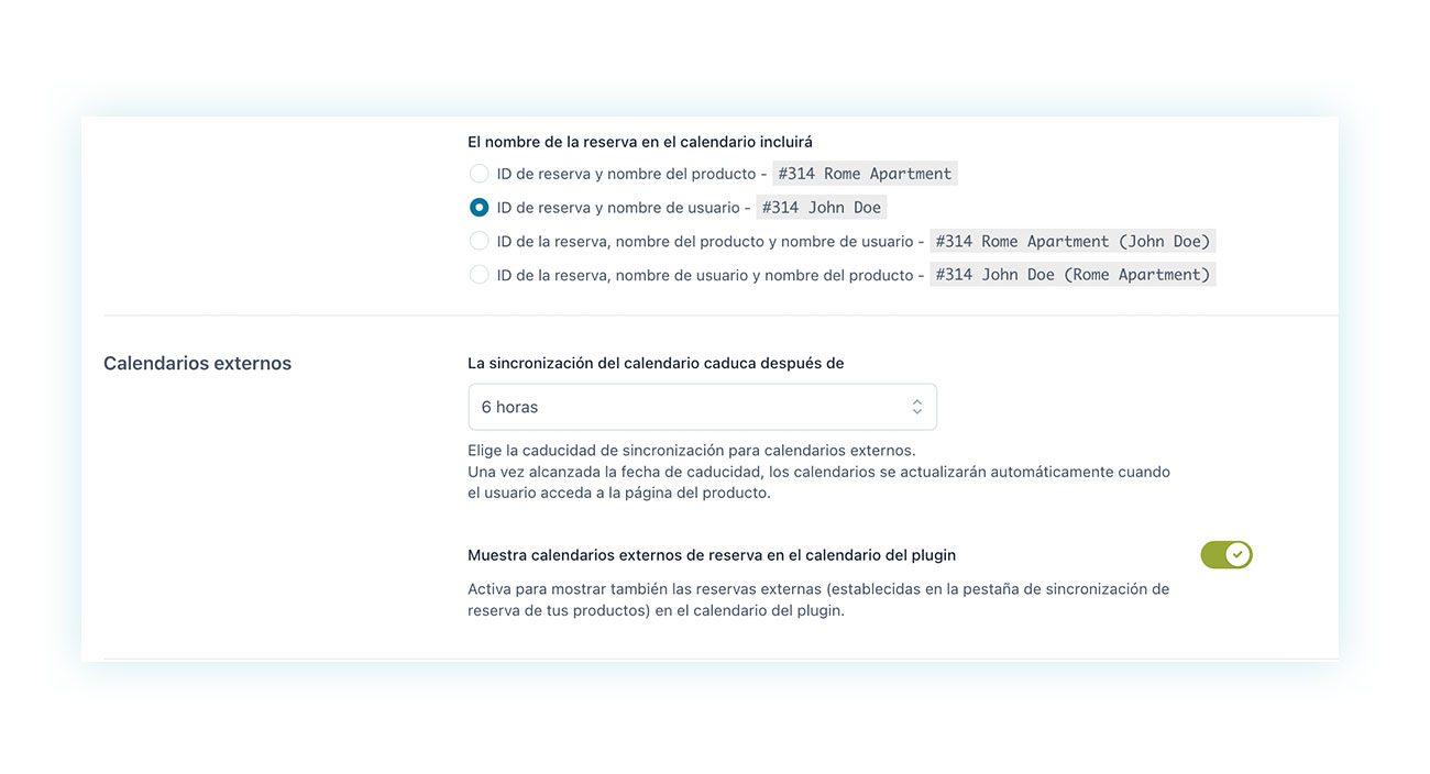 Intervalo de sincronización del calendario