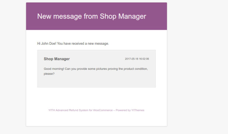 User email - New message