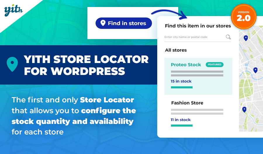 YITH Store Locator for WordPress: the first and only Store Locator that allows you to configure the stock quantity and availability for each store