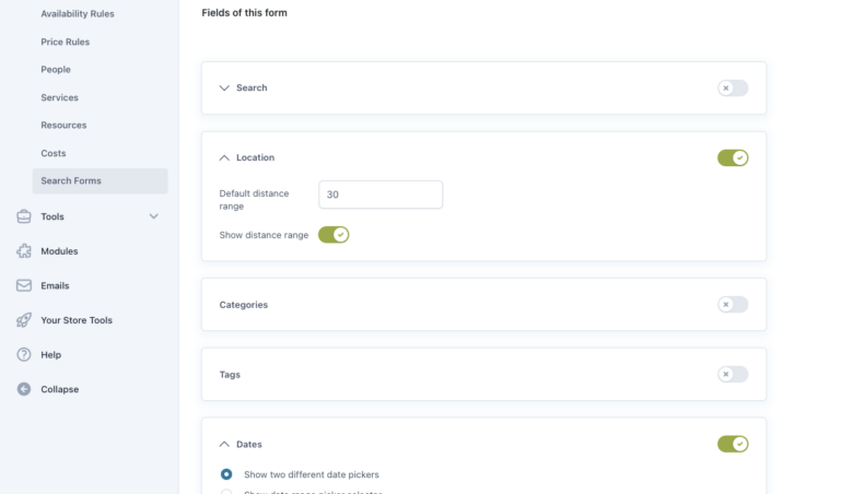Configuration - Create search forms