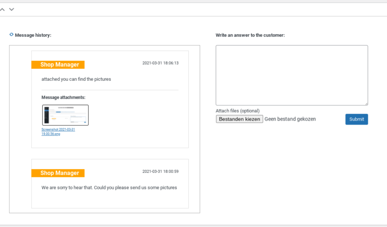 Message history – Admin view
