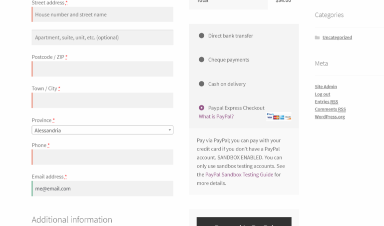 PayPal Express Checkout on Checkout